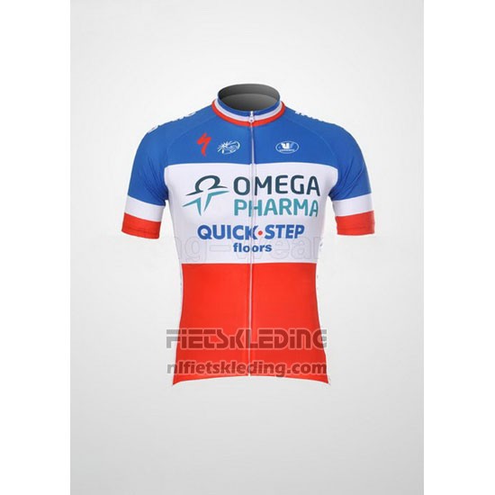 2012 Fietskleding Omega Pharma Quick Step Kampioen Frankrijk Korte Mouwen en Koersbroek